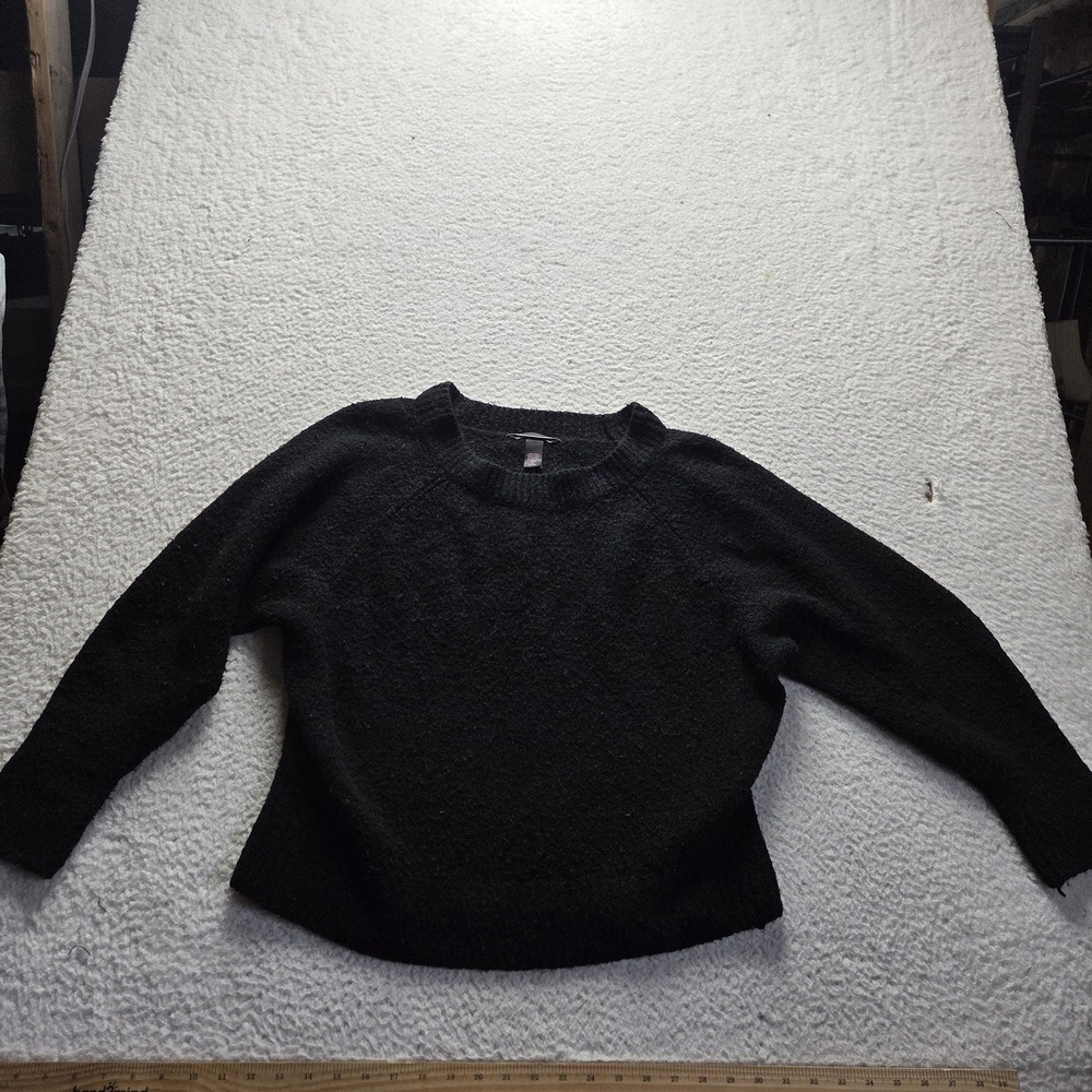 Victoria's Secret Sweater Womens M Black Crew Neck Long Sleeve Knit Pullover